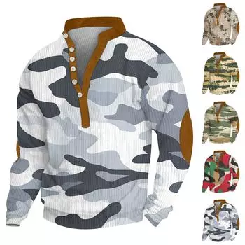 Мужское теплое плюшевое пальто с принтом, флисовый свитер, повседневное пальто, свитер с карманами, зимнее пальто L зелёный