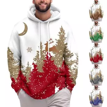 Мужское теплое плюшевое пальто с принтом, флисовый свитер, повседневное пальто, свитер с карманами, зимнее пальто L синий