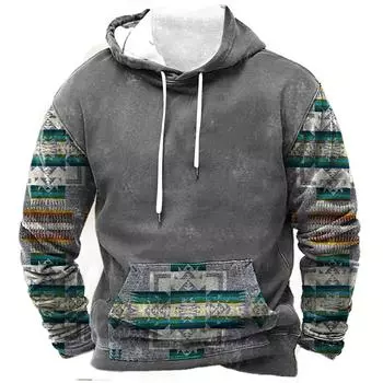 Мужское теплое плюшевое пальто с принтом, флисовый свитер, повседневное пальто, свитер с карманами, зимнее пальто M синий