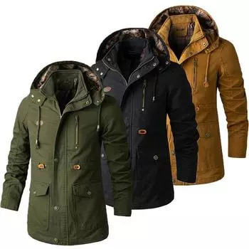 Мужское теплое зимнее пальто, водонепроницаемые тактические военные куртки, боевые уличные куртки с капюшоном 5XL чёрный