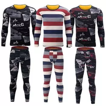 Мужское термобелье большого размера для осени и зимы, утепленное и утепленное, осенняя одежда и брюки, зимний холодный свитер из хлопка S