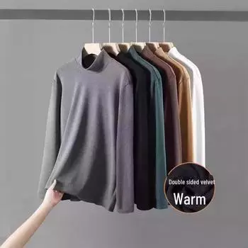 Мужское термобелье : Удобные, высококачественные топы, пижамы, тонкая бархатная нижняя рубашка на осень/зиму, цельный комплект для доставки. L коричневый