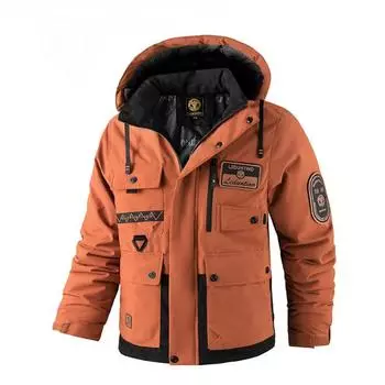 Мужское толстое хлопковое пальто, теплое хлопковое пальто для улицы, зимняя мужская куртка с капюшоном больших размеров, водонепроницаемая XXL