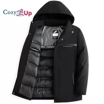 Мужское толстое стеганое пальто с капюшоном Cozy Up M темно-синий