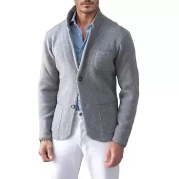 Мужское толстое теплое пальто осень-зима классическая однотонная куртка на 2 пуговицах приталенная куртка с воротником-стойкой для повседневной работы уличного тепла M чёрный