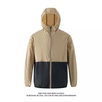 Мужское тонкокожее пальто с капюшоном, повседневная уличная куртка для пары S темно-синий