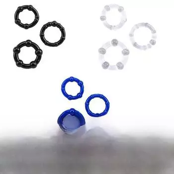 Мужское трехцветное кольцо для удержания спермы с бусинами - аксессуар для развлечения и коррекции