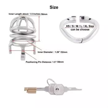 Мужское устройство целомудрия из нержавеющей стали, эргономичный дизайн, устройство целомудрия, легко носить, мужской SM, игра для упражнений на пенис, секс-игрушки 1.57 In / 40mm