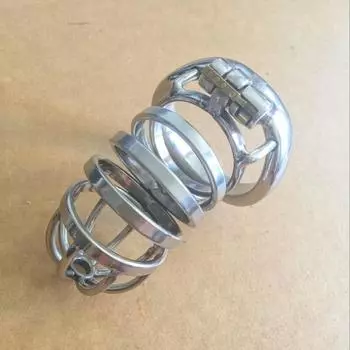 Мужское устройство целомудрия из нержавеющей стали, клетка для члена, замок для пениса, кольцо для члена, пояс верности S033 40mm ring