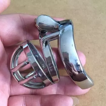 Мужское устройство целомудрия из нержавеющей стали, клетка для члена, замок для пениса, кольцо для члена, пояс верности S041 40mm ring