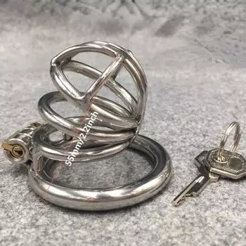 Мужское устройство целомудрия из нержавеющей стали, металлическая клетка с кольцом на член 40mm