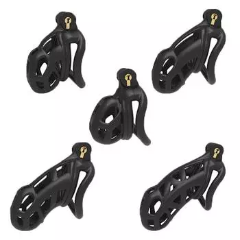 Мужское устройство целомудрия из смолы, клетка для члена кобры с 4 кольцами для пениса, кольцо для пениса, замок для пениса, клетка для связывания, пояс, фетиш, секс-игрушка для мужчин Nano