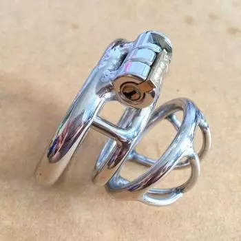 Мужское устройство верности из нержавеющей стали, клетка для члена, замок для пениса, кольцо для члена, пояс верности S047 40mm ring