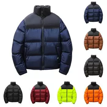 Мужское утолщенное теплое пальто с воротником-стойкой Мужское модное пальто соответствующего цвета XXXL