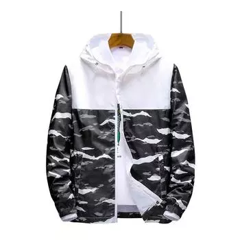 Мужское весенне-осеннее пальто, тонкая повседневная куртка, ветровка, спортивная куртка на открытом воздухе XL белый