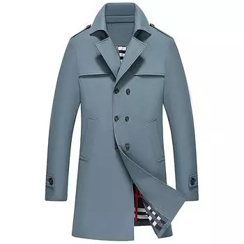 Мужское весеннее и осеннее мужское среднее и длинное свободное пальто, красивый модный тренчкот, мужская одежда больших размеров M чёрный