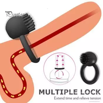 Мужское вибрационное кольцо с USB-зарядкой, 10 частот, черный эластичный дизайн, долговечное силиконовое вибрационное кольцо для увеличения счастья, вибрирующее кольцо для пениса для пары