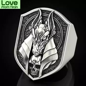 Мужское винтажное кольцо с головой волка из серебра 925 пробы, позолоченное 18 карат, подарок на вечеринку, ювелирное кольцо 12 золотой