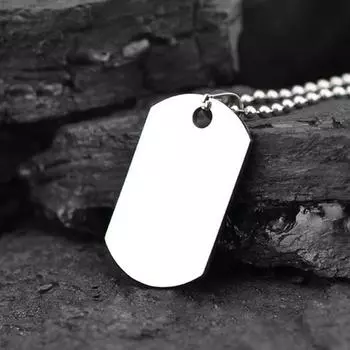 Мужское женское ожерелье и кулон из нержавеющей стали с гравировкой армейской собачьей бирки серебряный