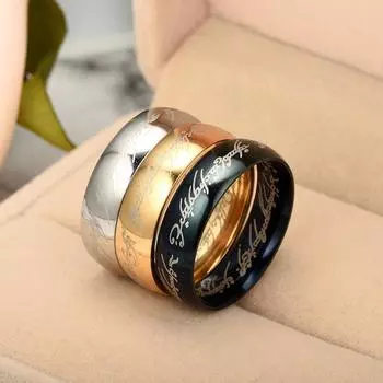 Мужское/женское золотое кольцо, свадебные украшения, стальное кольцо из нержавеющей стали, кольцо из черного золота, модное ювелирное кольцо 10 чёрный