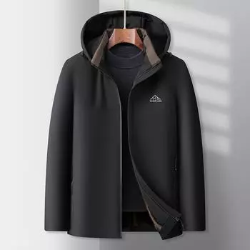 Мужское зимнее бархатное хлопковое пальто с капюшоном для мужчин среднего и пожилого возраста, утолщенное теплое хлопковое пальто, хлопковая куртка для дедушки XL