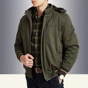 Мужское зимнее хлопковое пальто больших размеров, утолщенная бархатная куртка с капюшоном, теплое хлопковое пальто L