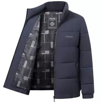 Мужское зимнее хлопковое пальто для мужчин среднего возраста, короткое пуховое хлопковое пальто, утолщенное теплое повседневное зимнее пальто для папы L