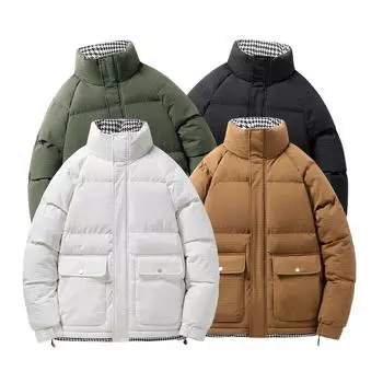 Мужское зимнее хлопковое пальто, мужская куртка, ветрозащитное и теплое, воротник-стойка, повседневное хлопковое пальто в гонконгском стиле, модный мужской бренд M