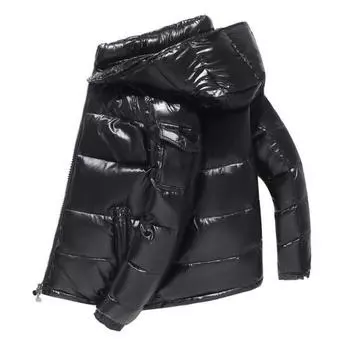 Мужское зимнее хлопковое пальто со съемным капюшоном и длинным рукавом, однотонная стеганая куртка с M красный