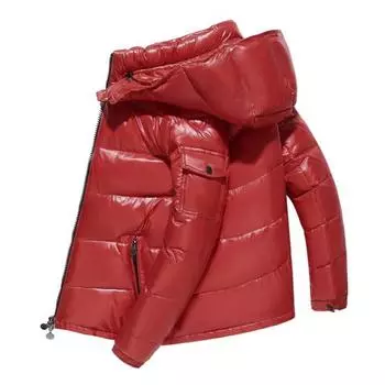 Мужское зимнее хлопковое пальто со съемным капюшоном, длинный рукав, однотонная стеганая куртка с карманами, водонепроницаемая теплая верхняя одежда M чёрный