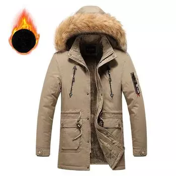 Мужское зимнее хлопковое пальто, утолщенное и бархатное, хлопковое пальто средней длины, стираное хлопковое пальто, мужское трендовое, модное и свободное L