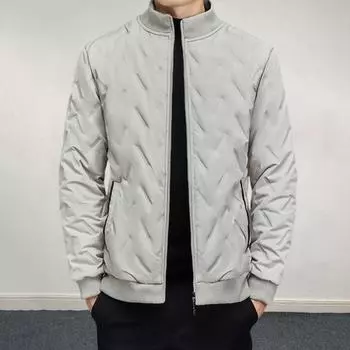 Мужское зимнее хлопковое пальто Yousheng с карманами, воротником-стойкой, длинными рукавами, утолщенной бархатной подкладкой, куртка с карманами, ветрозащитная верхняя одежда S чёрный