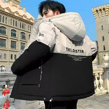 Мужское зимнее модное пальто с хлопковой подкладкой и флисовой подкладкой — новая корейская версия повседневной мужской моды с подкладкой M