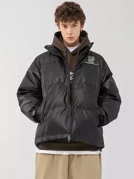 Мужское зимнее новое хлопковое пальто с длинными рукавами, свободное повседневное модное теплое хлопковое пальто с длинным рукавом со стоячим воротником M зелёный