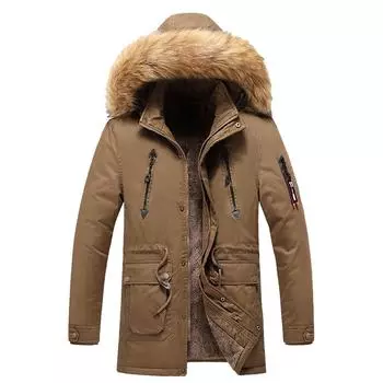 Мужское зимнее пальто, мужское хлопково-флисовое пальто, теплое, мягкое с капюшоном, ветрозащитное мягкое пальто, куртка XXL чёрный