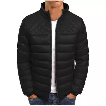 Мужское зимнее пальто, теплое приталенное толстое пальто, повседневная куртка, верхняя одежда, верхняя блузка L чёрный