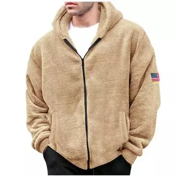 Мужское зимнее повседневное толстое пальто с длинными рукавами и пуговицами с принтом XXL хаки