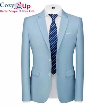 Мужской эластичный пиджак классического кроя с длинными рукавами Cosy Up и пуговицами спереди M чёрный