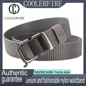 Мужской автоматический ремень, нейлоновый холст, повседневный модный рабочий ремень, тканевый мужской ремень для джинсов, дизайнерский Cintures для мужчин ZX009 110cm чёрный