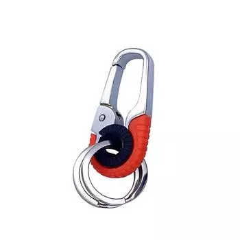 Мужской автомобильный брелок для ключей, держатель для ключей, металлический органайзер, двойное кольцо, пряжка, подвеска, модный женский брелок, автомобильные аксессуары синий