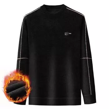 Мужской бархатный круглый вырез мужской свитер зимний новый молодежный корейский стиль модный шенилл свитер база M