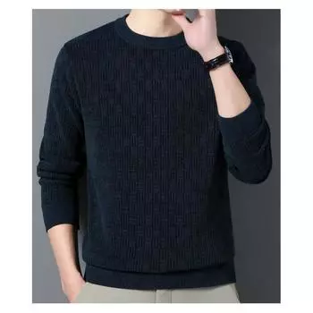 Мужской бархатный утепленный свитер, жаккардовая толстовка из синели, рубашка среднего возраста M