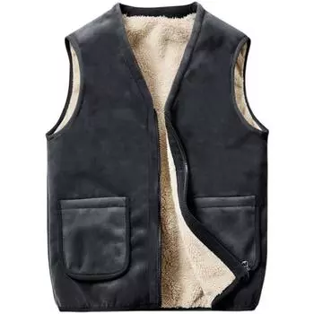 Мужской бархатный жилет без рукавов для среднего и пожилого возраста, осенне-зимний бархатный жилет без рукавов XL