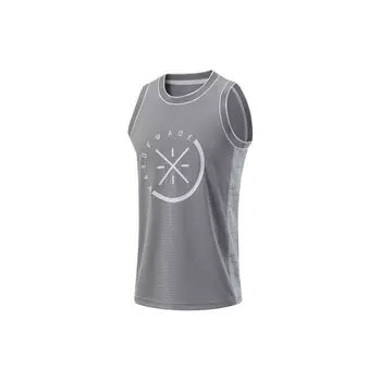 Мужской баскетбольный жилет Li Ning Wade Series с принтом букв, влагоотводящий, удобный, дышащий, темно-серый AAYU063-1 S