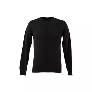 Мужской базовый трикотажный свитер с круглым вырезом Черный