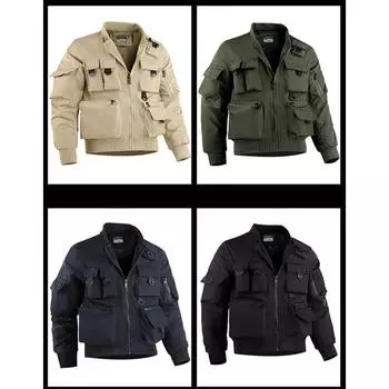 Мужской бейсбольный костюм Pilot Jacket с несколькими карманами M чёрный