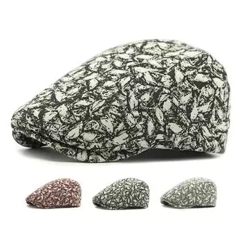 Мужской берет Женская британская ретро-кепка Форвардская кепка Кепка с козырьком чёрный