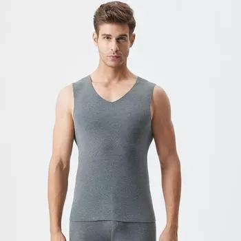 Мужской бесшовный жилет из бархата с V-образным вырезом - теплый жилет на осень/зиму XL