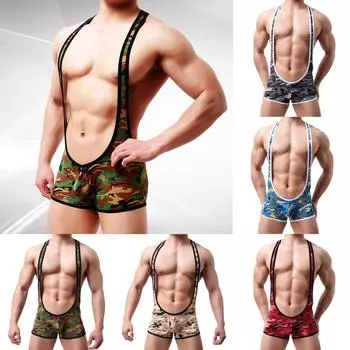 Мужской боди с американским флагом, облегающий костюм в полоску со звездами и принтом, борцовский трико с бандажным ремнем, сексуальный купальник на подтяжках, борцовская спина M