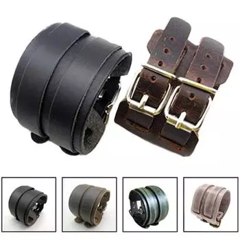 Мужской браслет, 2 слоя, широкий браслет, ювелирные изделия, регулируемый браслет из искусственной кожи для повседневной жизни синий